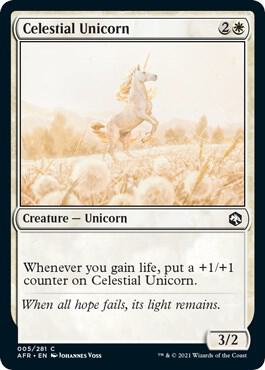 Celestial Unicorn card from Adventures in the Forgotten Realms