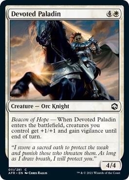 Devoted Paladin card from Adventures in the Forgotten Realms