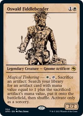 Oswald Fiddlebender (Showcase) card from Adventures in the Forgotten Realms