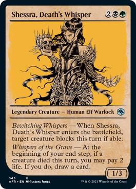 Shessra, Death's Whisper (Showcase) card from Adventures in the Forgotten Realms