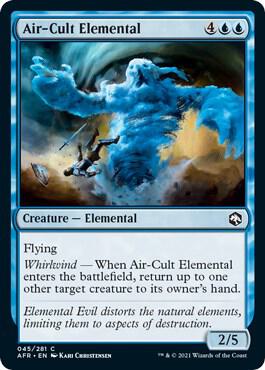 Air-Cult Elemental card from Adventures in the Forgotten Realms