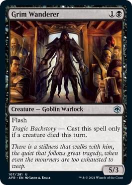 Grim Wanderer card from Adventures in the Forgotten Realms