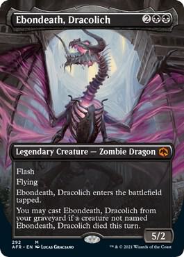 Ebondeath, Dracolich (Borderless) card from Adventures in the Forgotten Realms