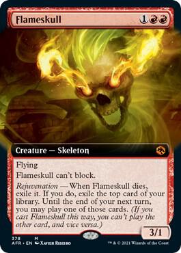 Flameskull (Extended Art) card from Adventures in the Forgotten Realms