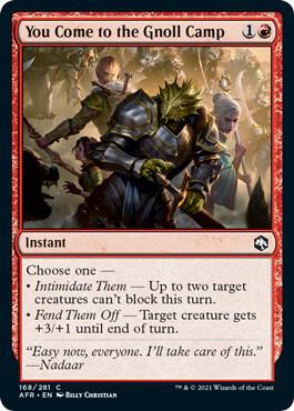 You Come to the Gnoll Camp card from Adventures in the Forgotten Realms