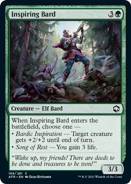 Inspiring Bard card from Adventures in the Forgotten Realms