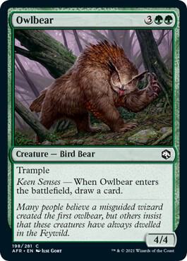 Owlbear card from Adventures in the Forgotten Realms