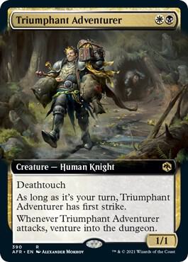 Triumphant Adventurer (Extended Art) card from Adventures in the Forgotten Realms