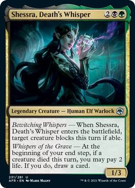 Shessra, Death's Whisper card from Adventures in the Forgotten Realms