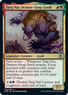Targ Nar, Demon-Fang Gnoll card from Adventures in the Forgotten Realms