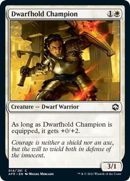 Dwarfhold Champion card from Adventures in the Forgotten Realms