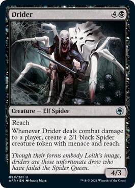 Drider card from Adventures in the Forgotten Realms