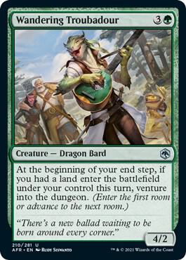 Wandering Troubadour card from Adventures in the Forgotten Realms