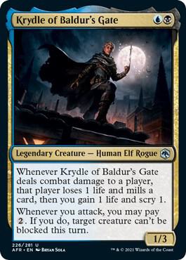 Krydle of Baldur's Gate card from Adventures in the Forgotten Realms