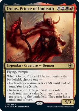 Orcus, Prince of Undeath card from Adventures in the Forgotten Realms
