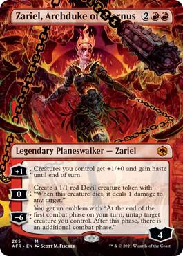 Zariel, Archduke of Avernus (Borderless) card from Adventures in the Forgotten Realms