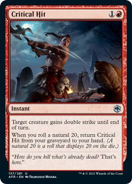 Critical Hit card from Adventures in the Forgotten Realms