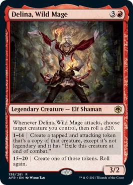 Delina, Wild Mage card from Adventures in the Forgotten Realms
