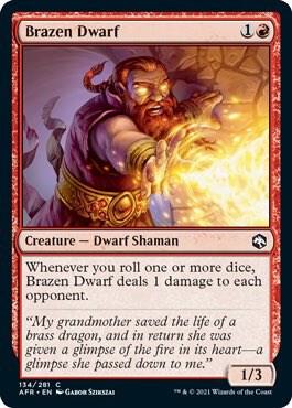 Brazen Dwarf card from Adventures in the Forgotten Realms