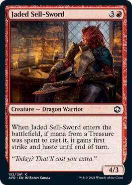 Jaded Sell-Sword card from Adventures in the Forgotten Realms