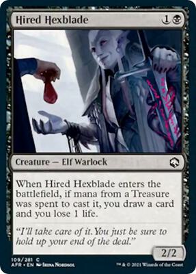 Hired Hexblade card from Adventures in the Forgotten Realms