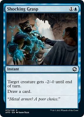 Shocking Grasp card from Adventures in the Forgotten Realms