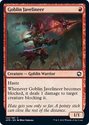 Goblin Javelineer card from Adventures in the Forgotten Realms