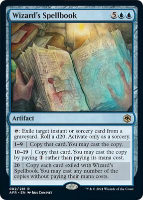 Wizard's Spellbook card from Adventures in the Forgotten Realms