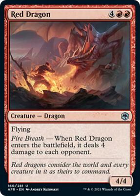 Red Dragon card from Adventures in the Forgotten Realms