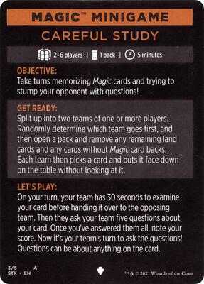 Magic Minigame: Careful Study card from Strixhaven: School of Mages