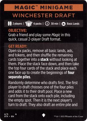 Magic Minigame: Winchester Draft card from Strixhaven: School of Mages