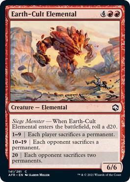 Earth-Cult Elemental card from Adventures in the Forgotten Realms