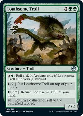 Loathsome Troll card from Adventures in the Forgotten Realms
