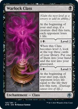 Warlock Class card from Adventures in the Forgotten Realms