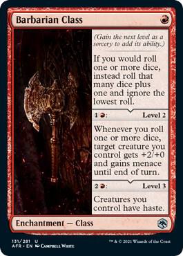 Barbarian Class card from Adventures in the Forgotten Realms