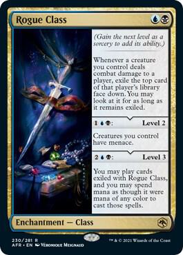 Rogue Class card from Adventures in the Forgotten Realms