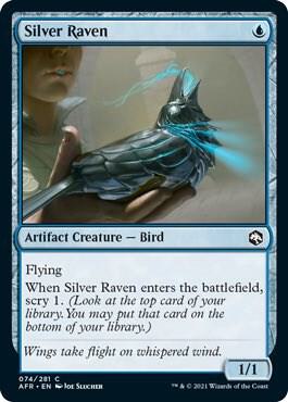 Silver Raven card from Adventures in the Forgotten Realms