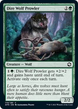 Dire Wolf Prowler card from Adventures in the Forgotten Realms
