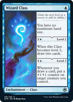 Wizard Class card from Adventures in the Forgotten Realms