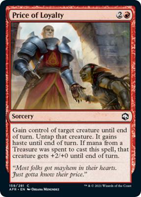 Price of Loyalty card from Adventures in the Forgotten Realms