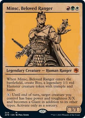 Minsc, Beloved Ranger (Showcase) card from Adventures in the Forgotten Realms