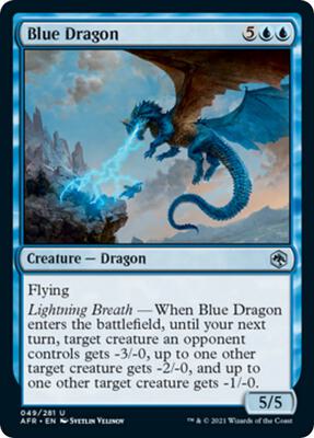 Blue Dragon card from Adventures in the Forgotten Realms