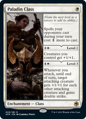 Paladin Class card from Adventures in the Forgotten Realms