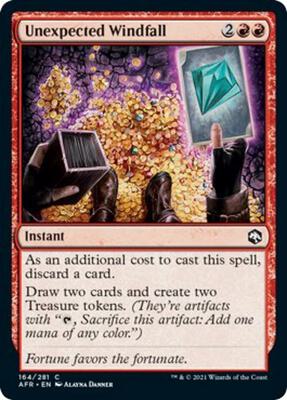 Unexpected Windfall card from Adventures in the Forgotten Realms