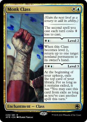 Monk Class card from Adventures in the Forgotten Realms