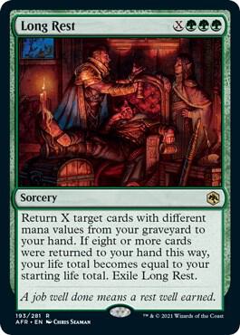 Long Rest card from Adventures in the Forgotten Realms