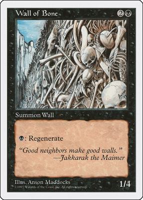 Wall of Bone card from Fifth Edition