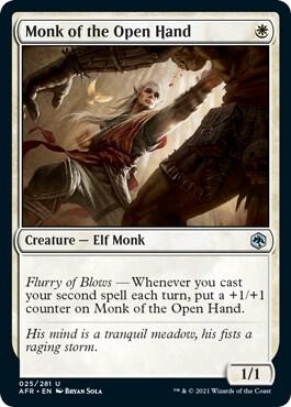 Monk of the Open Hand card from Adventures in the Forgotten Realms