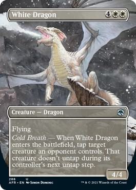 White Dragon (Borderless) card from Adventures in the Forgotten Realms