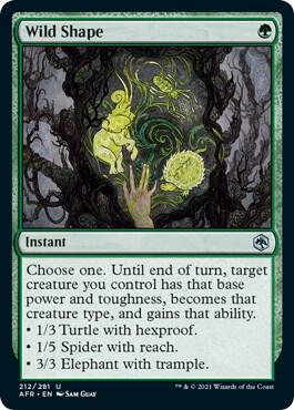Wild Shape card from Adventures in the Forgotten Realms